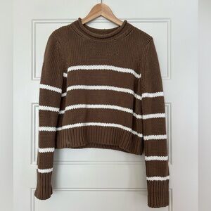 La Ligne Mini Marina Cotton Sweater Tan White Medium